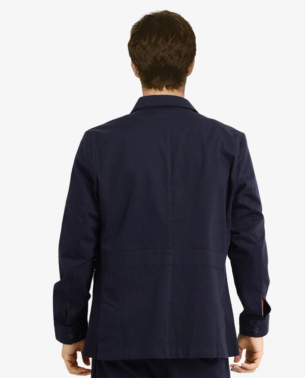 Rare Rabbit Men's Torroy Dark Navy Cotton Spandex Fabric Full Sleeves Regular Fit Plain Jacket