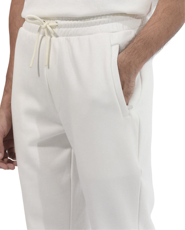Rare Rabbit Mens Trant Off White Track Pant Mid Rise Solid