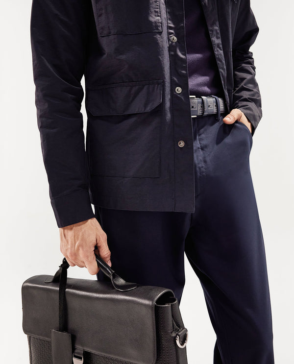 Rare Rabbit Men's Feliu Navy Plain Multi Pocket Utility Jacket