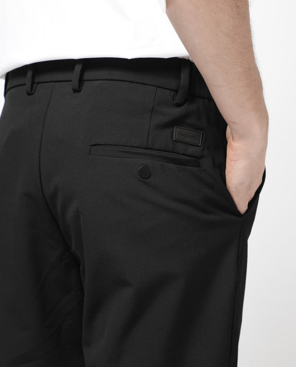 Rare Rabbit Mens Trip-1 Black Mid Rise Regular Fit Solid Shorts