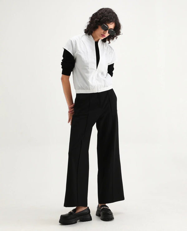Rareism Women Viteri Primary White Extended Sleeves Placement Print Top
